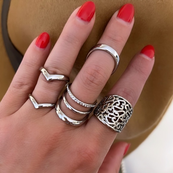 (3) EXPRESS Silver Rings Bundle of 3 - Picture 1 of 3